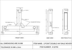 heugabel für kleintraktoren mod dk 3