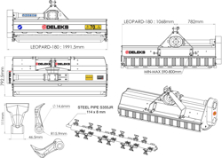 schlegelmulcher mit hammerschlegel mit fixanbau 185 cm mod leopard 180