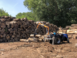 grue forestière hydraulique pour chargement du bois pour attelage tracteur mod crab 3000