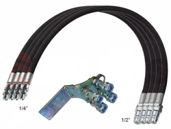 4 flexibles hyd 4 00m jeu de raccords rapides