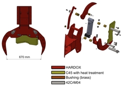 grappin coupeur hydraulique pour mini pelle mod cf 11r