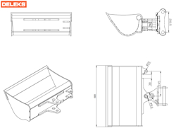 godet orientable pour mini pele s100 600s30