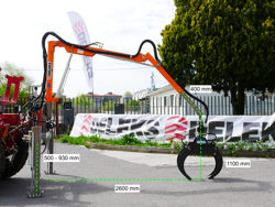 gru forestale idraulica con pinza per legna montata su trattore mod crab 3000