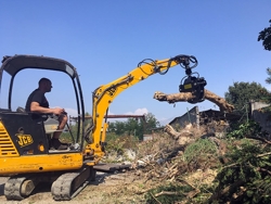 pinza oleodimanica da 4qli per legna con rotore 360 per miniescavatore mod dk 10 gr 10