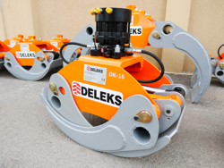 pinza forestale da 20qli per legna con rotore flangiato per attacco rapido mod dk 16 gr 55ff