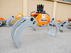 pinza forestale da 20qli per legna con rotore flangiato per attacco rapido mod dk 16 gr 55ff