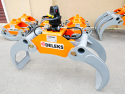 pinza per legna da 20qli con rotore flangiato per escavatore mod dk 16 gr 30f