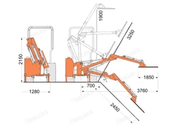 braccio decespugliatore idraulico per trattore trincia o barra tosasiepi mod airone 180 tr