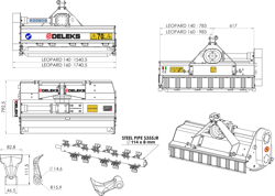 trincia a mazze per trattore 140cm di taglio serie media mod leopard 140