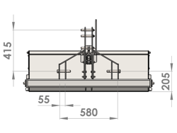 paletta 120cm con ribaltamento a leva per trattore pala meccanica mod bucket 120 l