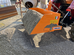 paletta 120cm con ribaltamento a leva per trattore pala meccanica mod bucket 140 l