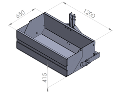 paletta 120cm con ribaltamento a leva per trattore pala meccanica mod bucket 120 h