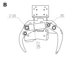 cesoia forestale pinza per tronchi miniescavatori mod cf 10