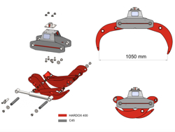 pinza oleodimanica da 4qli per legna con rotore 360 per miniescavatore mod dk 10h gr 10