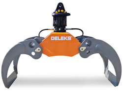 pinza per legna da 25qli con rotore flangiato per escavatore mod dk 18 gr 100f