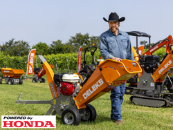 biotrituratore a scoppio professionale per la produzione di cippato mod dk 500 honda