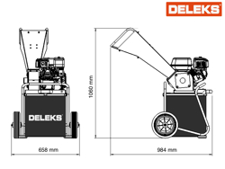 biotrituratore a scoppio per la produzione di cippato mod dk 300 bs