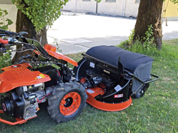 rm100 piatto con raccolta motocoltivatore deleks