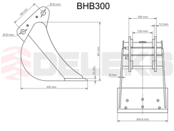benna per miniescavatore bhb 300