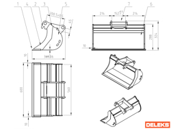 benna per miniescavatore s100 600s30