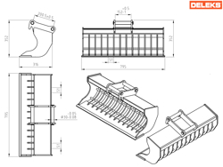 benna grigliata per miniescavatore s100 800sts30