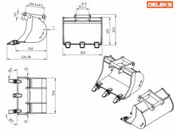 benna per miniescavatore bhb 350 s30